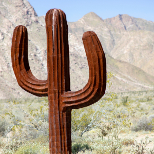 Metal Sculpture of cactus at Anza Borrego State Park