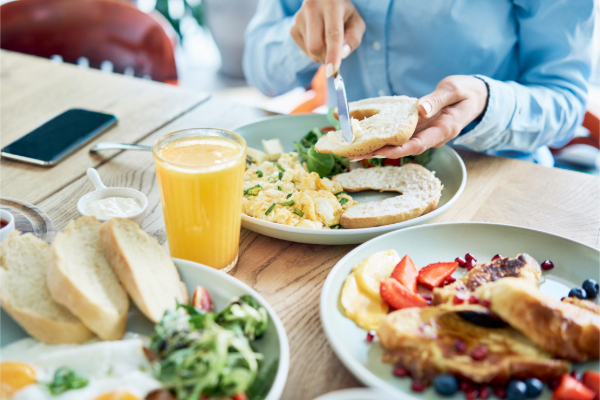 brunch food on a table