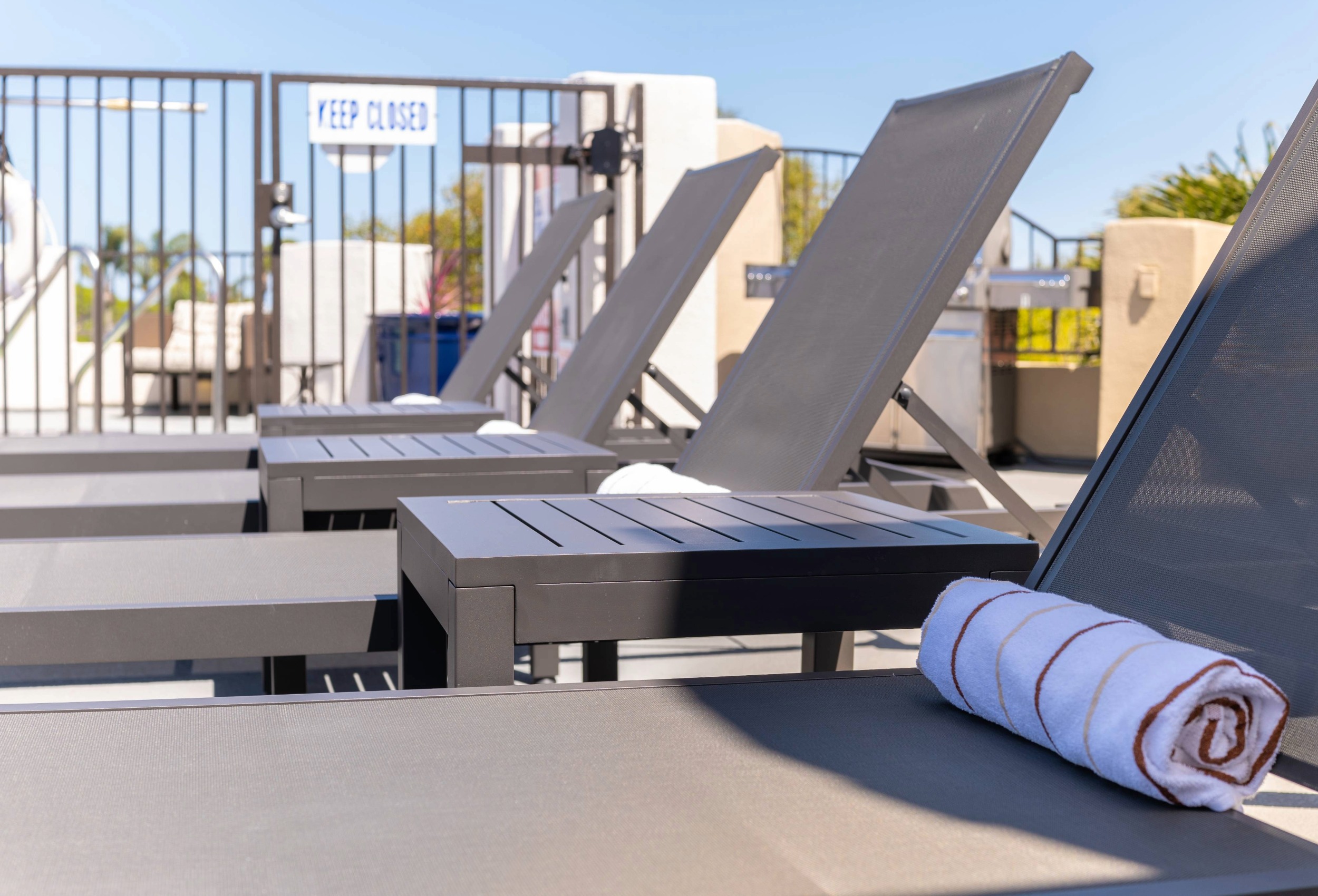 lounge chairs on the sundeck