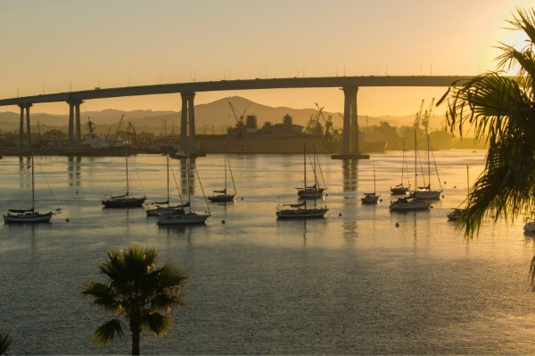 Coronado bridge at sunset